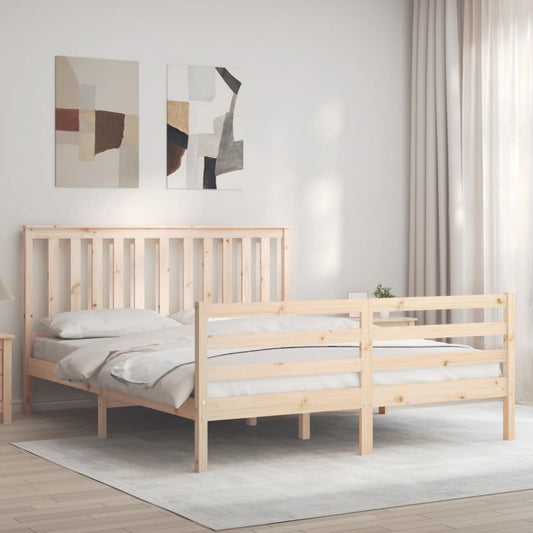 Bed Frame With Headboard King Size Solid Wood