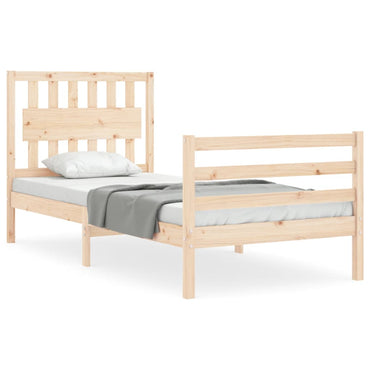 Bed Frame With Headboard Single Solid Wood