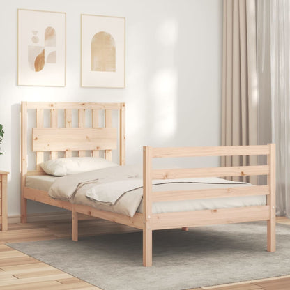 Bed Frame With Headboard Single Solid Wood