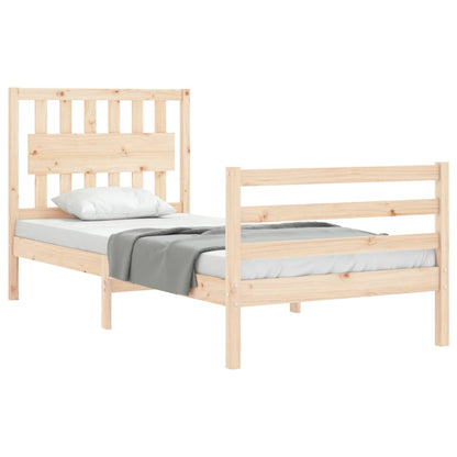 Bed Frame With Headboard Single Solid Wood