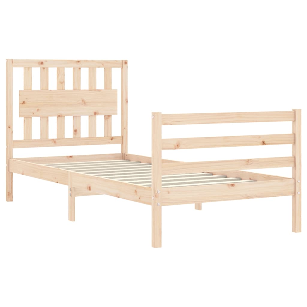 Bed Frame With Headboard Single Solid Wood