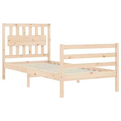 Bed Frame With Headboard Single Solid Wood