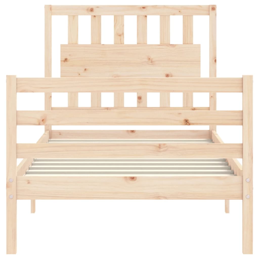 Bed Frame With Headboard Single Solid Wood