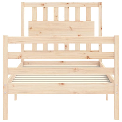 Bed Frame With Headboard Single Solid Wood