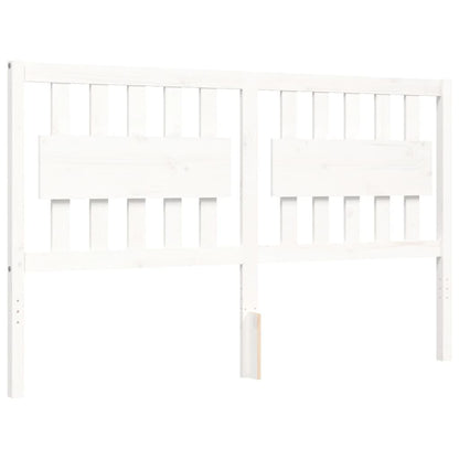 Bed Frame With Headboard White King Size Solid Wood