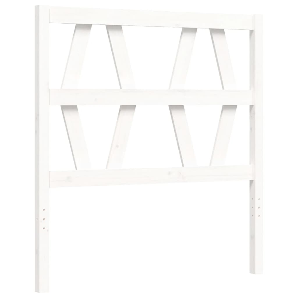 Bed Frame With Headboard White Single Solid Wood