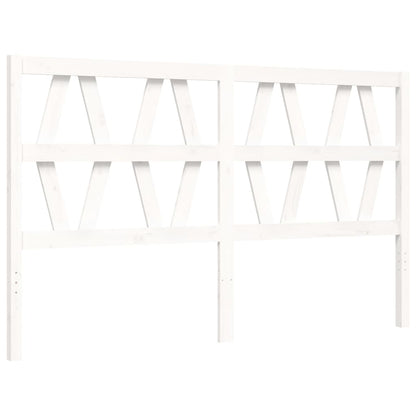 Bed Frame With Headboard White King Size Solid Wood