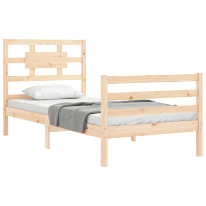 Bed Frame With Headboard Single Solid Wood