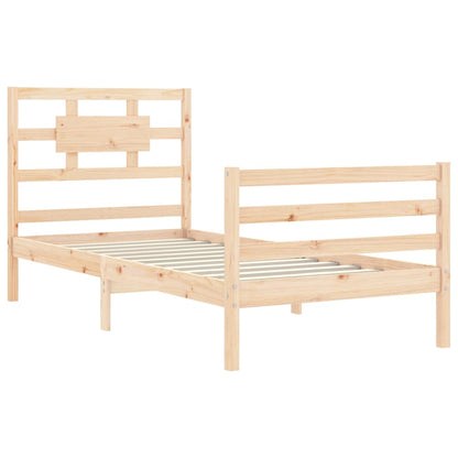 Bed Frame With Headboard Single Solid Wood