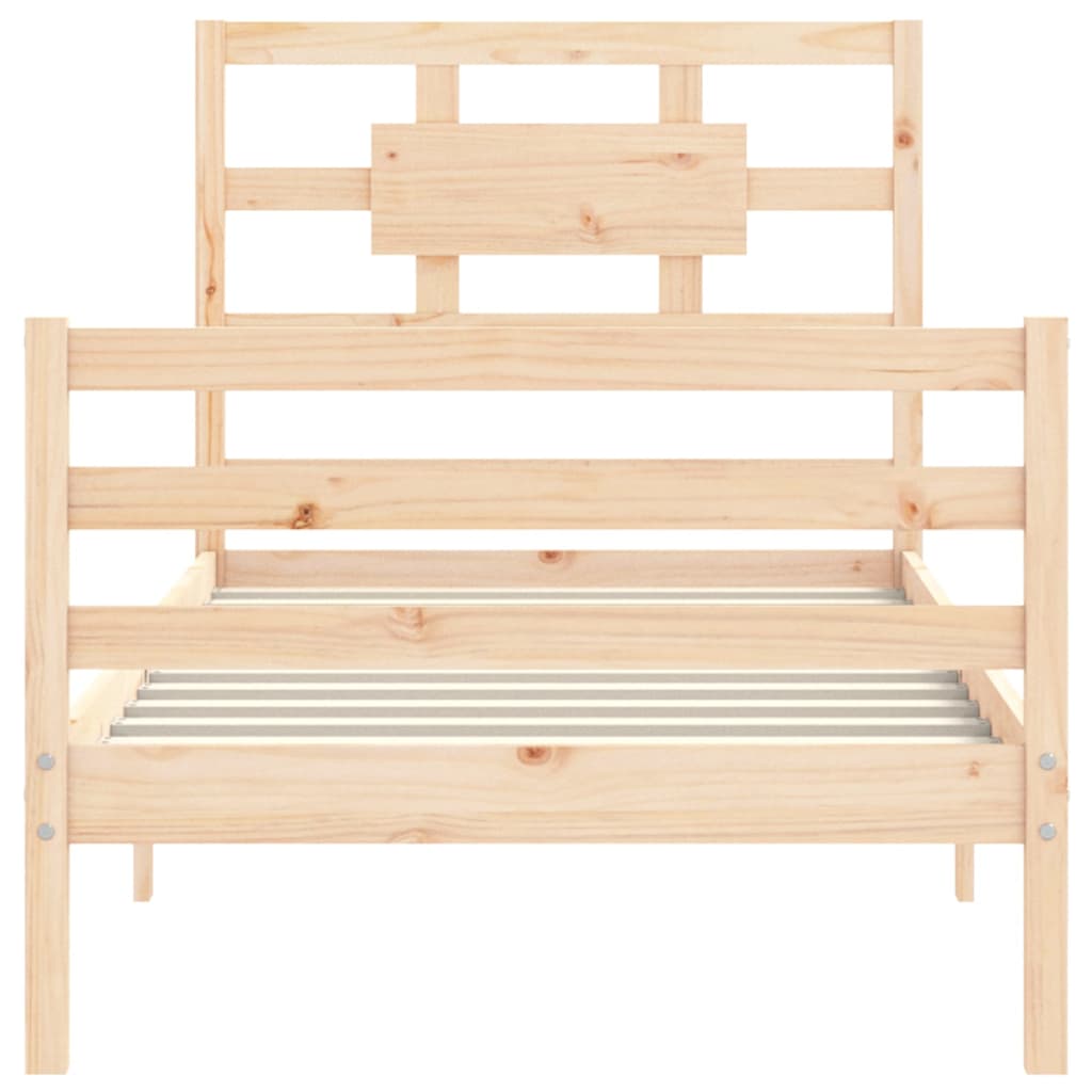 Bed Frame With Headboard Single Solid Wood