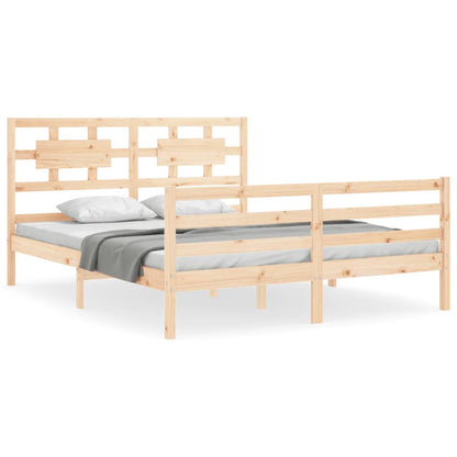 Bed Frame With Headboard King Size Solid Wood