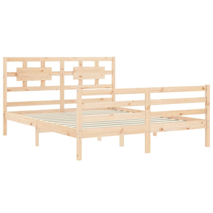 Bed Frame With Headboard King Size Solid Wood