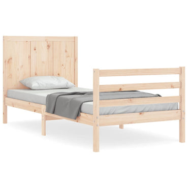 Bed Frame With Headboard Single Solid Wood