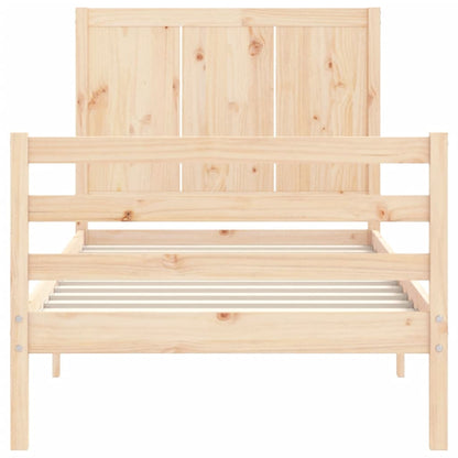 Bed Frame With Headboard Single Solid Wood