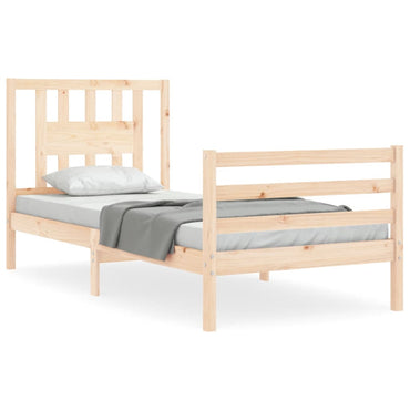 Bed Frame With Headboard Single Solid Wood