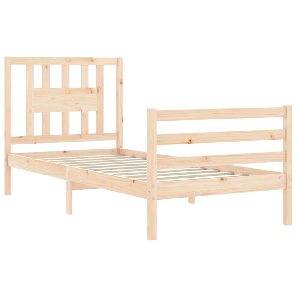 Bed Frame With Headboard Single Solid Wood