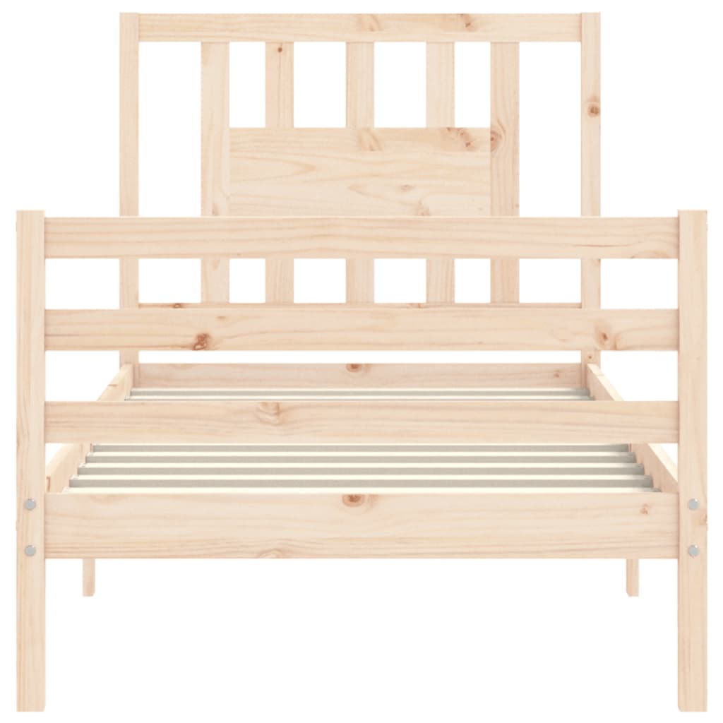 Bed Frame With Headboard Single Solid Wood