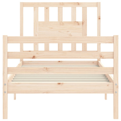 Bed Frame With Headboard Single Solid Wood