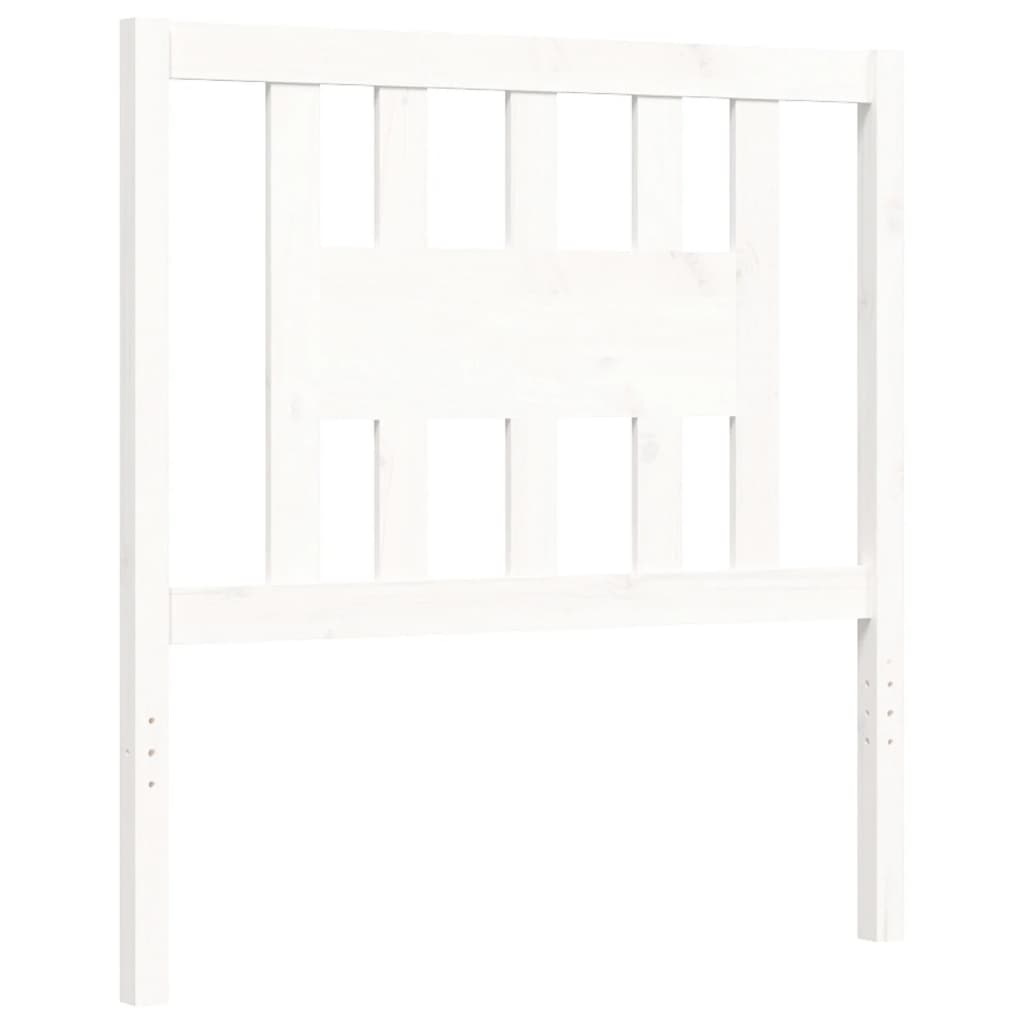 Bed Frame With Headboard White Single Solid Wood