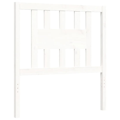 Bed Frame With Headboard White Single Solid Wood