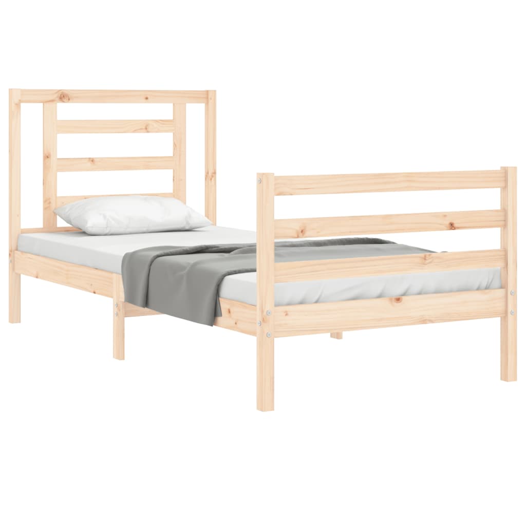 Bed Frame With Headboard Single Solid Wood