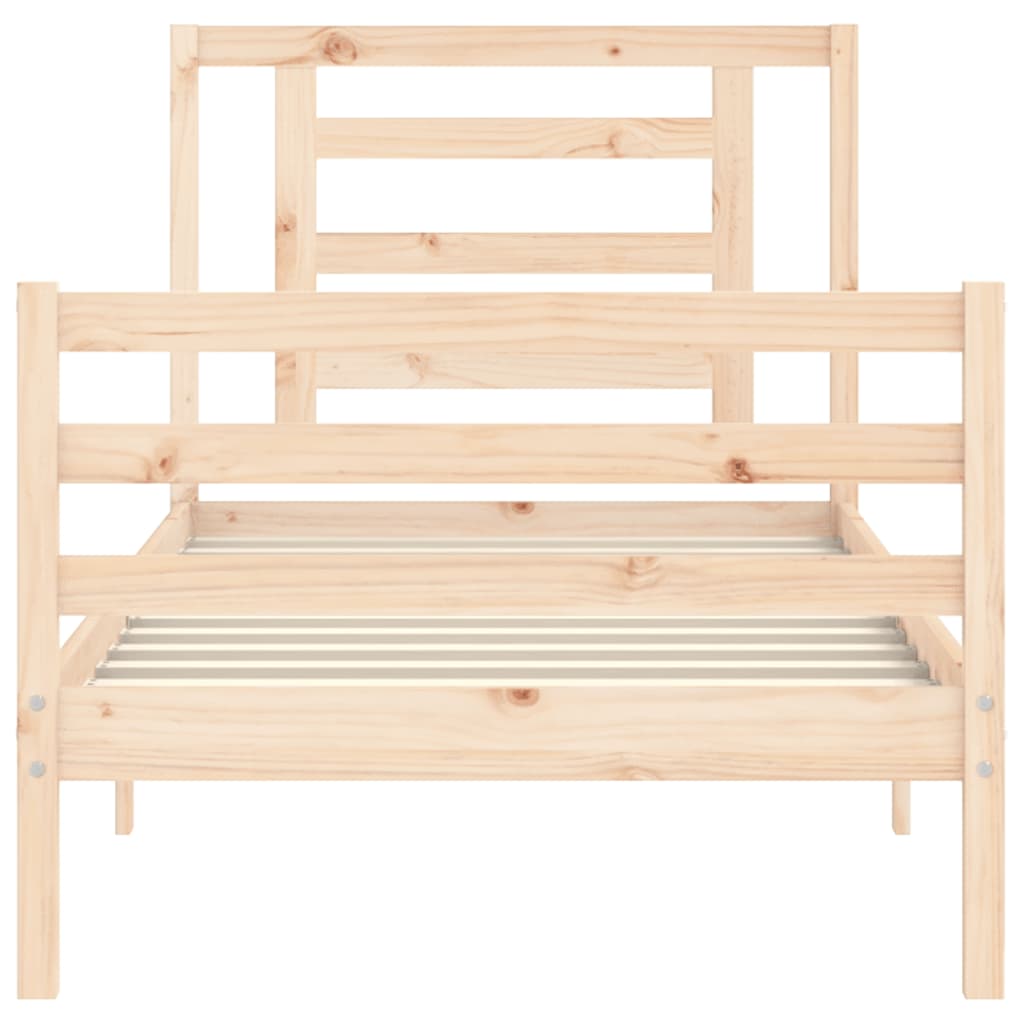 Bed Frame With Headboard Single Solid Wood