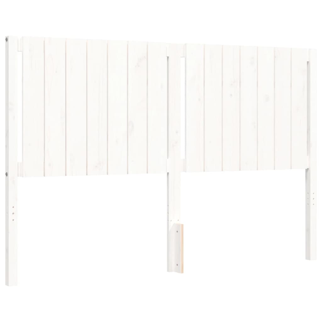 Bed Frame With Headboard White King Size Solid Wood