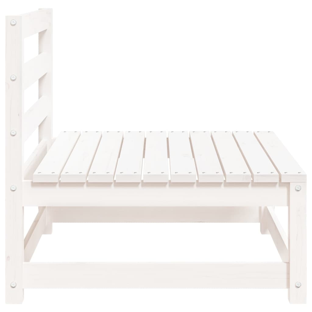 Garden Sofa Armless White 70X70X67 Cm Solid Wood Pine