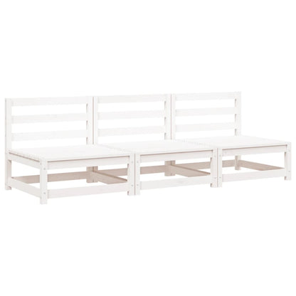 Garden Sofas Armless 3 Pcs White 70X70X67 Cm Solid Wood Pine