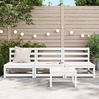 Garden Sofas Armless 3 Pcs White 70X70X67 Cm Solid Wood Pine