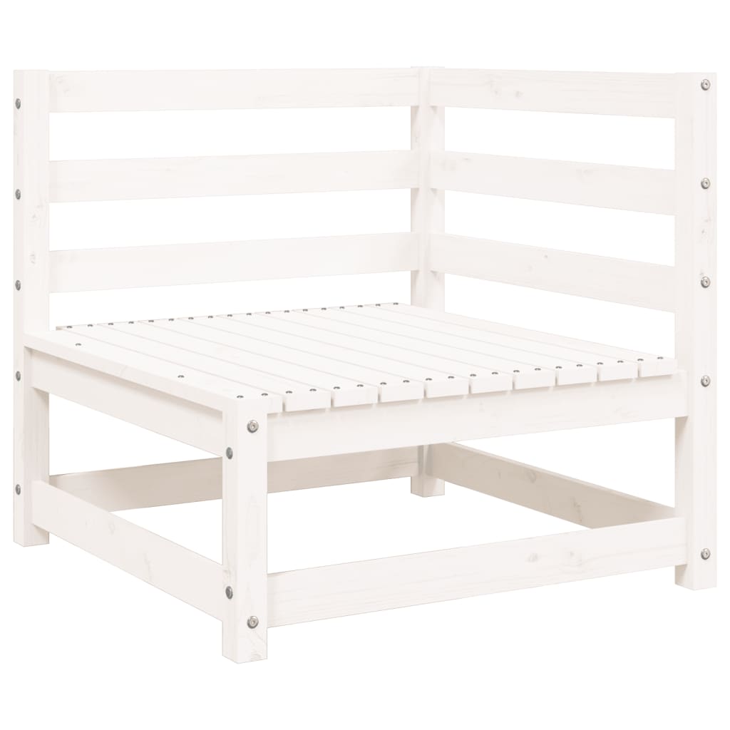 Garden Sofa 2-Seater White Solid Wood Pine