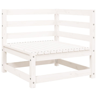 Garden Sofa 2-Seater White Solid Wood Pine