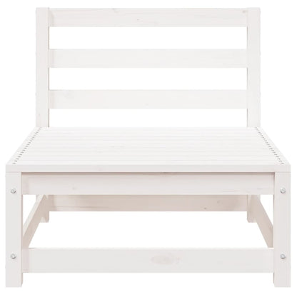 Garden Sofa 3-Seater White Solid Wood Pine