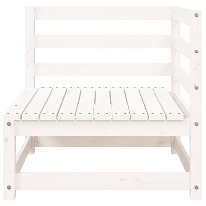 Garden Sofa 3-Seater White Solid Wood Pine