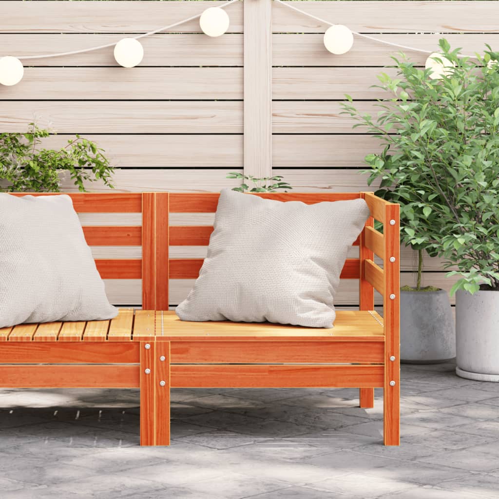 Garden Sofa Corner Wax Brown Solid Wood Pine