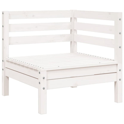 Garden Sofa 3-Seater White Solid Wood Pine