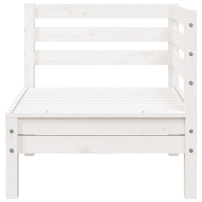 Garden Sofa 3-Seater White Solid Wood Pine