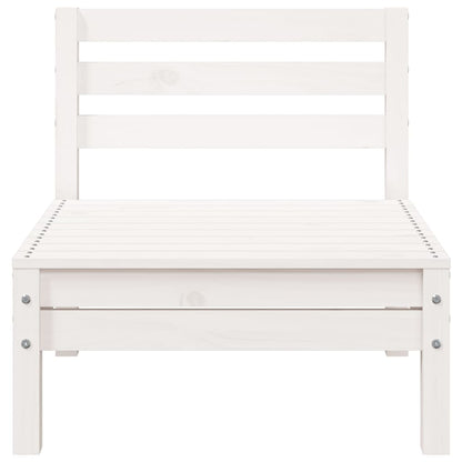 Garden Sofa 3-Seater White Solid Wood Pine