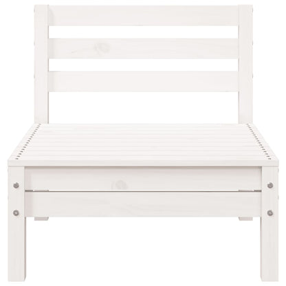 Garden Sofa 3-Seater White Solid Wood Pine