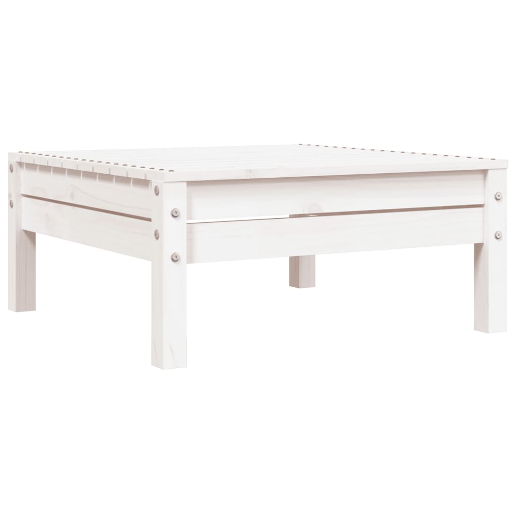 Garden Sofa 3-Seater White Solid Wood Pine