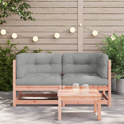 Garden Sofas Corner With Cushions 2 Pcs Solid Wood Douglas