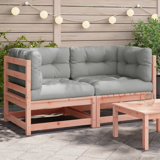 Garden Sofas Corner With Cushions 2 Pcs Solid Wood Douglas