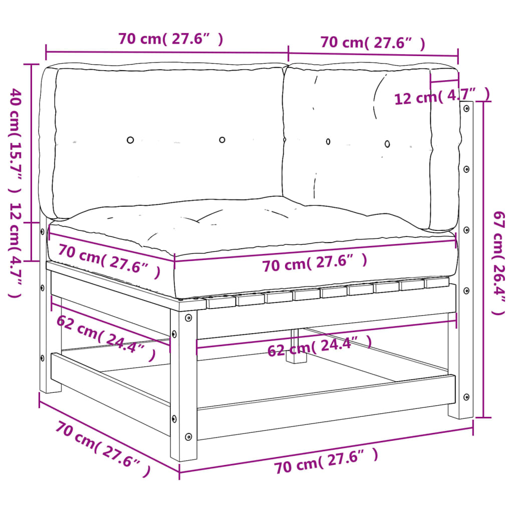 Garden Sofas Corner With Cushions 2 Pcs Impregnated Wood Pine