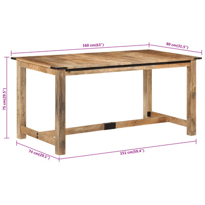 Dining Table 160X80X75 Cm Solid Wood Mango