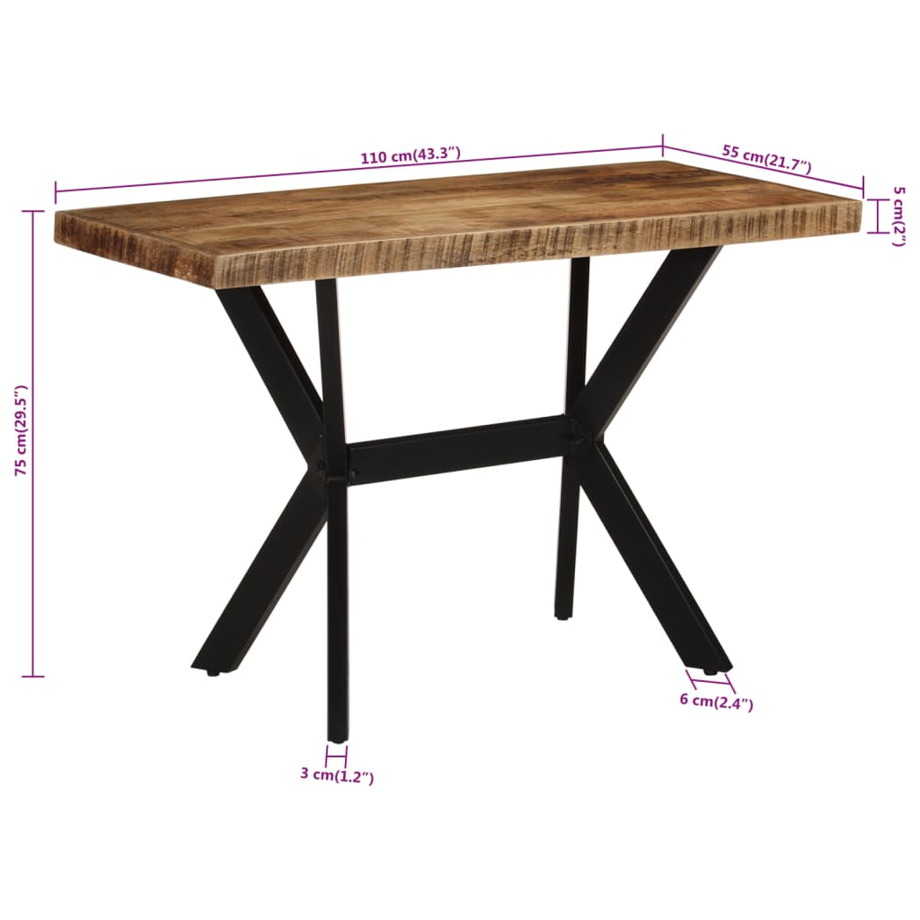 Dining Table 110X55X75 Cm Solid Wood Mango