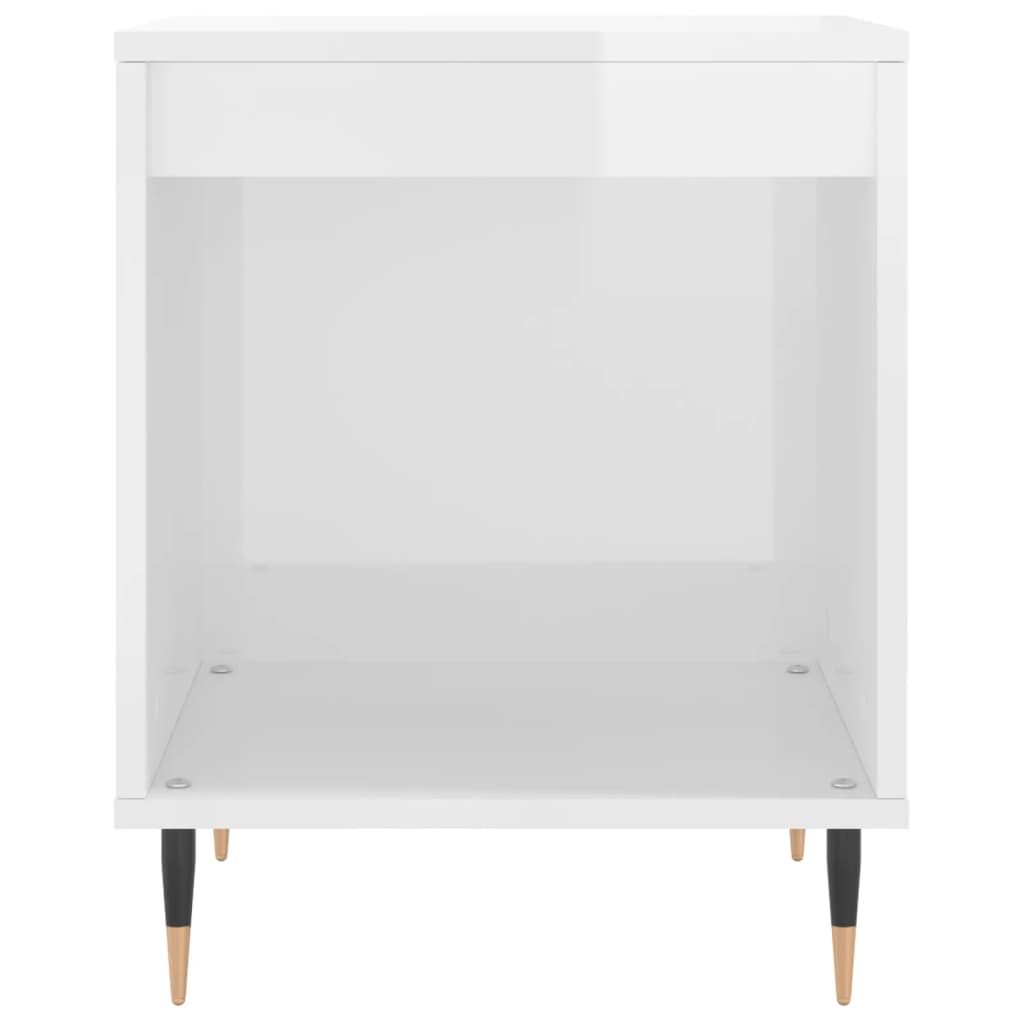 Bedside Cabinet High Gloss White 40X35X50 Cm Engineered Wood