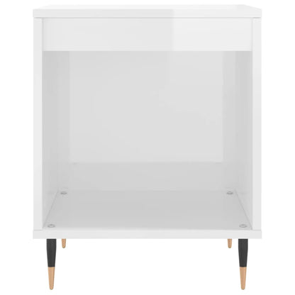 Bedside Cabinet High Gloss White 40X35X50 Cm Engineered Wood