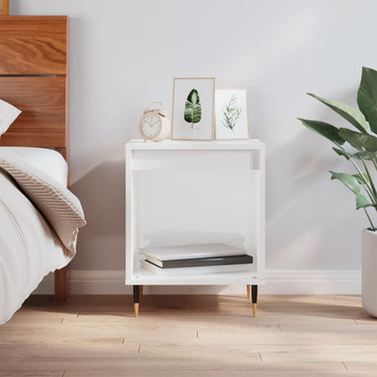 Bedside Cabinet High Gloss White 40X35X50 Cm Engineered Wood