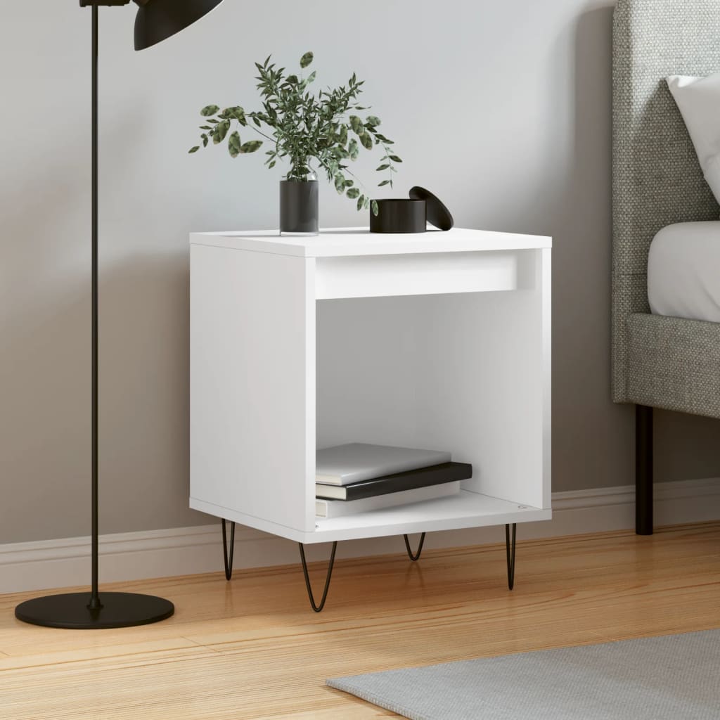 Bedside Cabinet White 40X35X50 Cm Engineered Wood