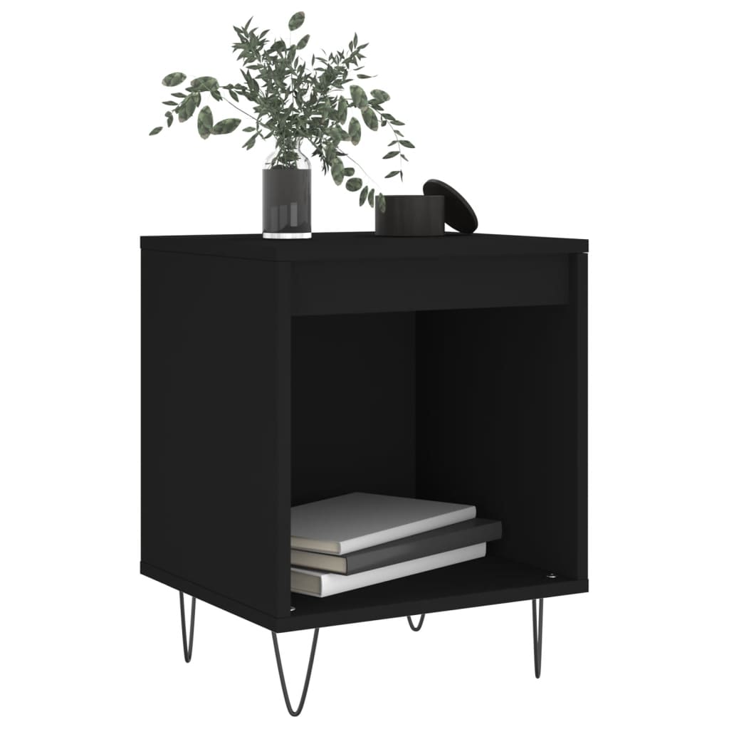 Bedside Cabinet Black 40X35X50 Cm Engineered Wood